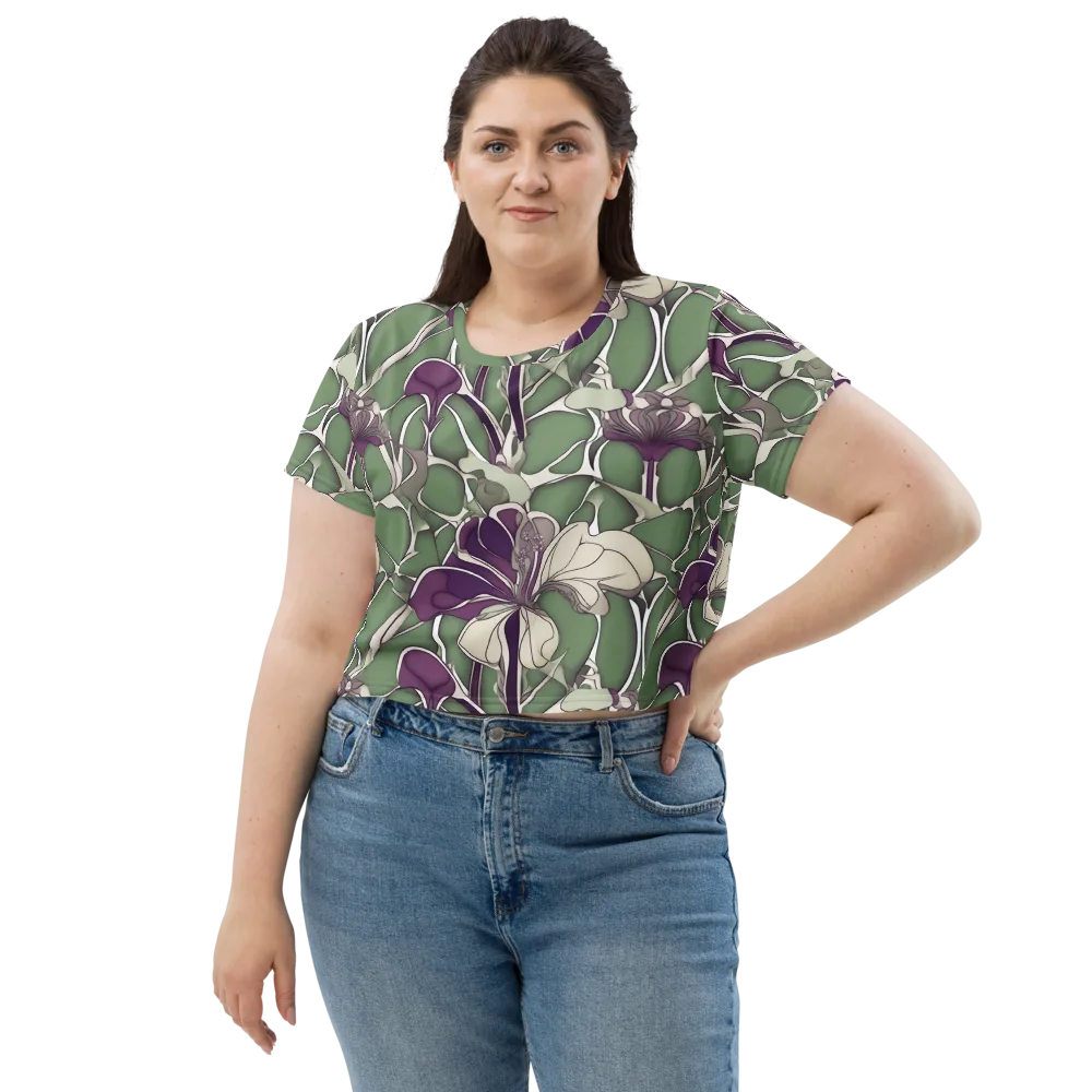 Violet Verdure on Crop Tee — Front