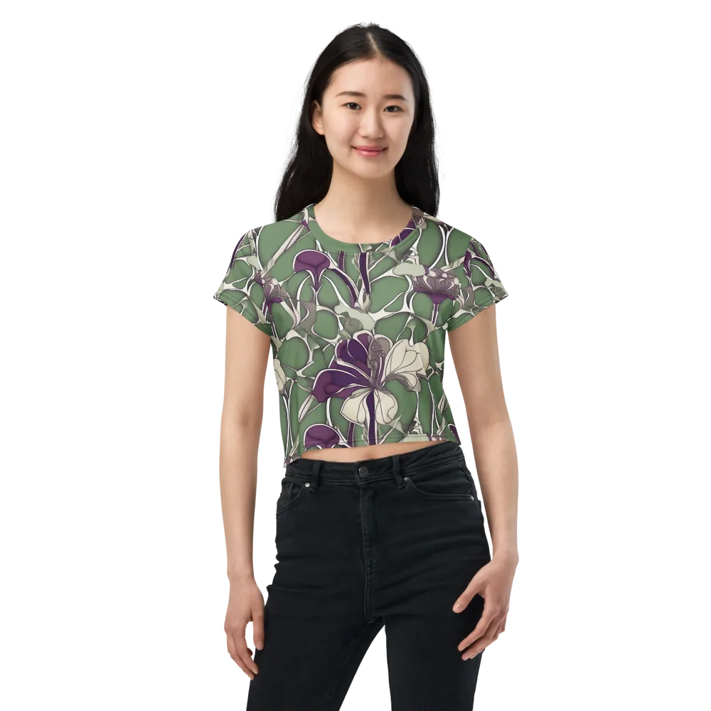 Violet Verdure on Crop Tee — Front