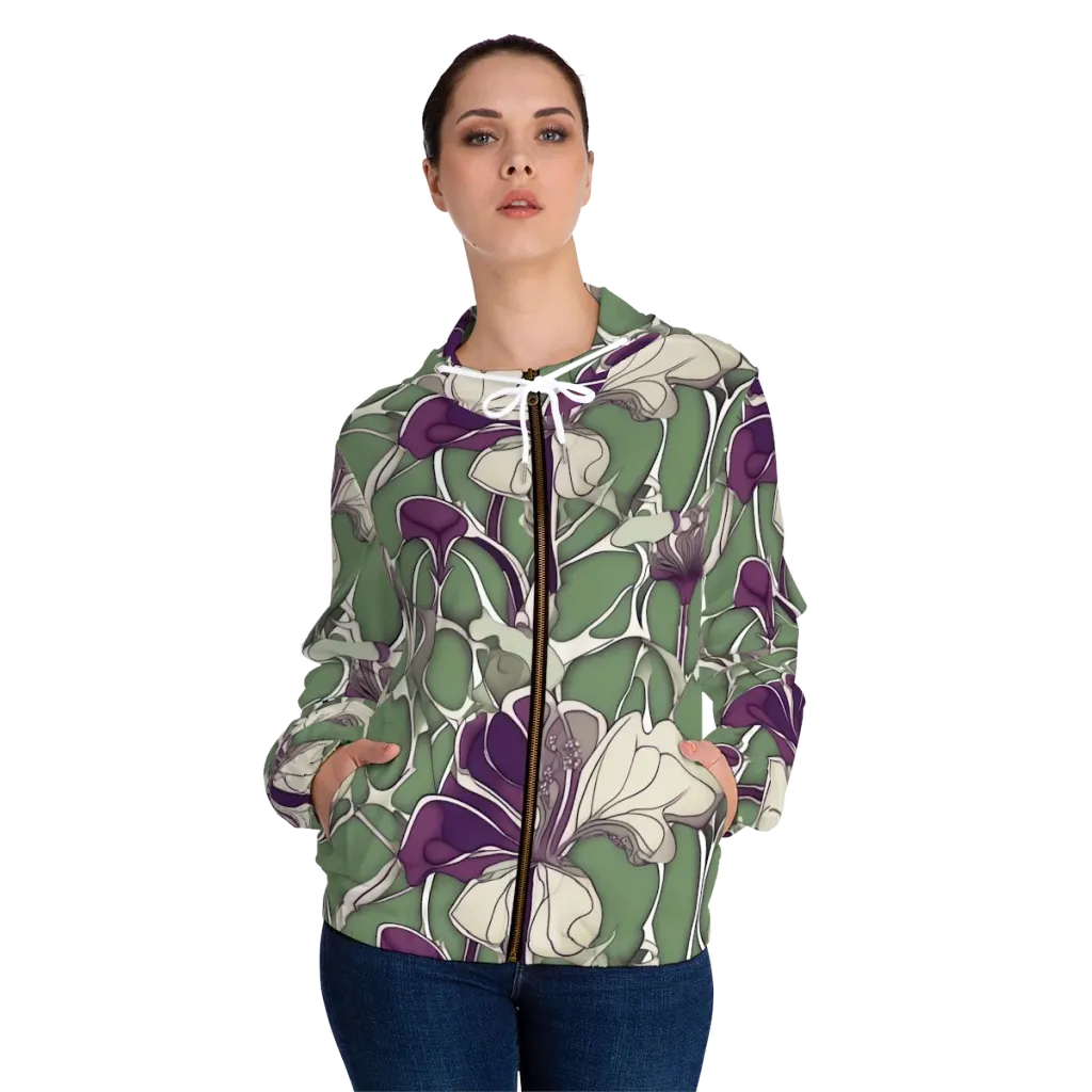 Violet Verdure on Women's Full-Zip Hoodie — Front On Person