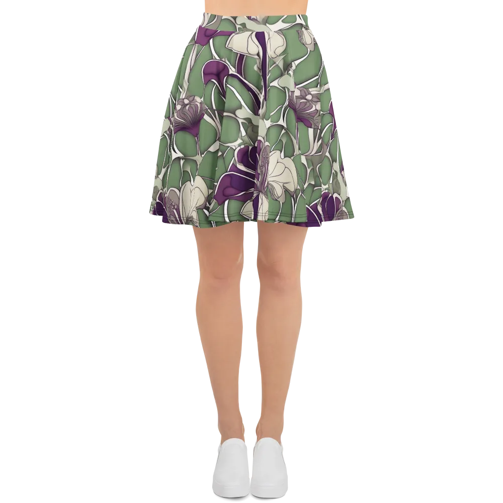 Violet Verdure on Skater Skirt — Front