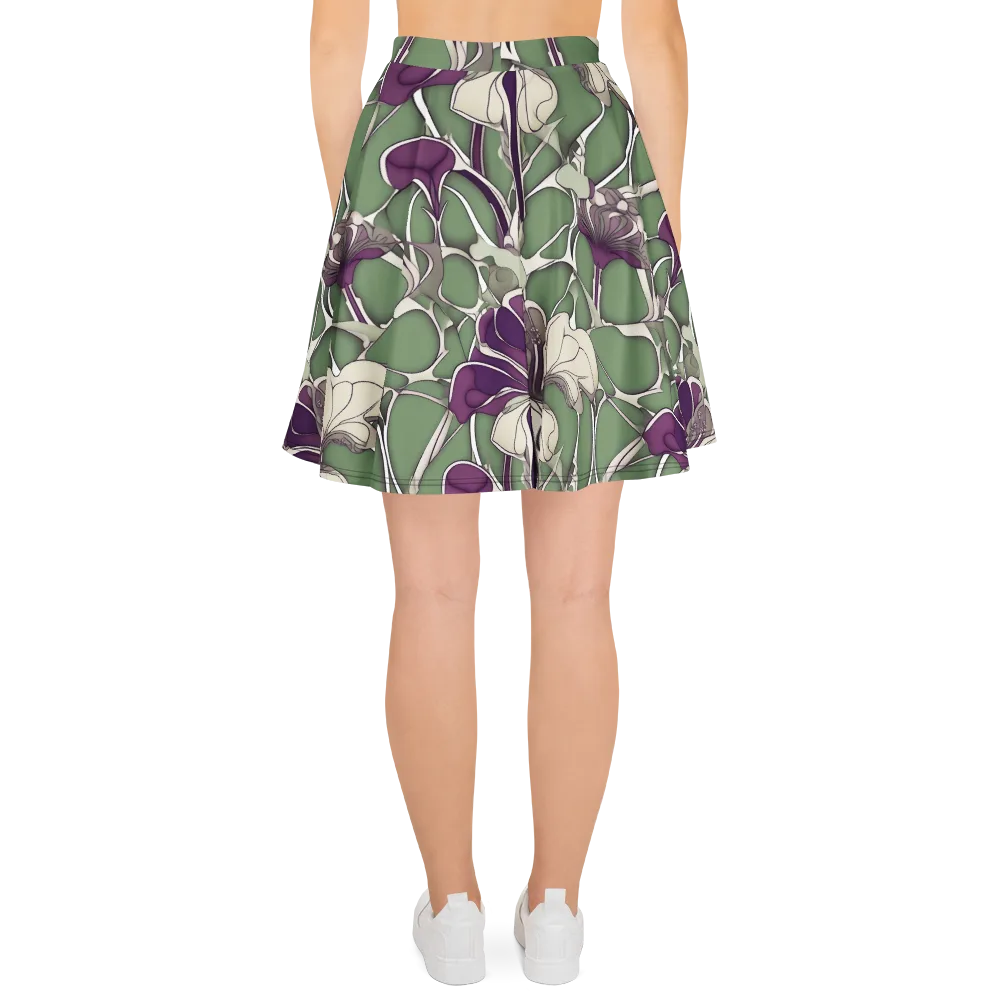 Violet Verdure on Skater Skirt — Back
