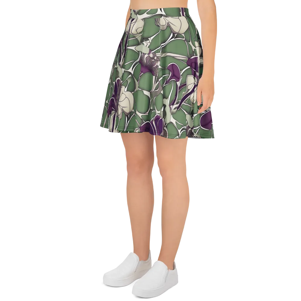 Violet Verdure on Skater Skirt — Left