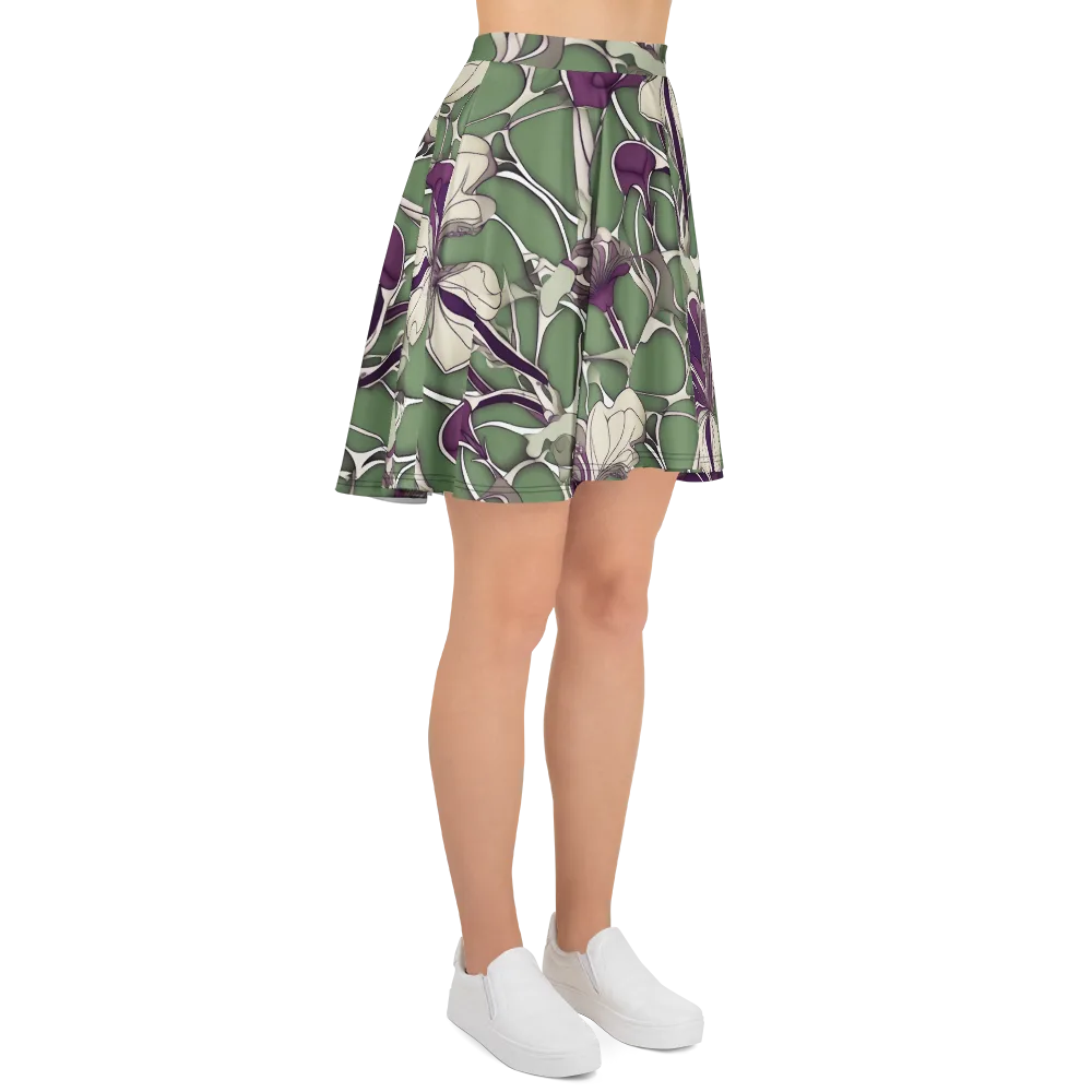 Violet Verdure on Skater Skirt — Right