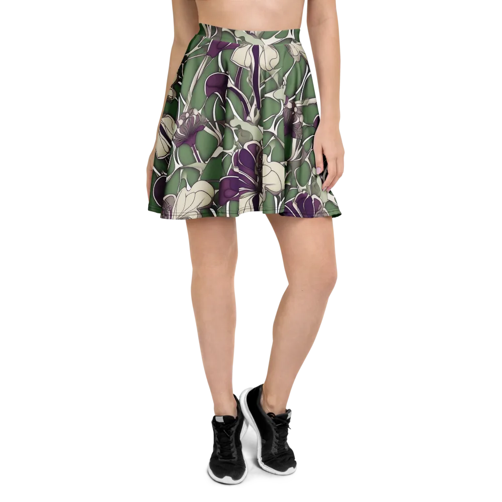 Violet Verdure on Skater Skirt — Front