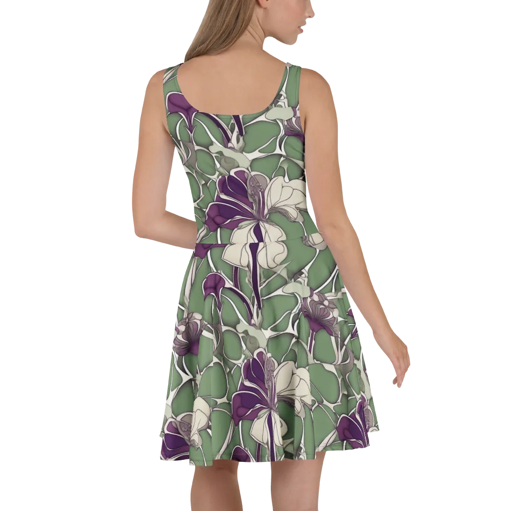 Violet Verdure on Skater Dress — Back