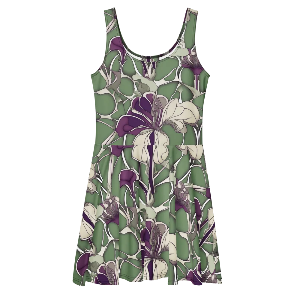 Violet Verdure on Skater Dress — Front