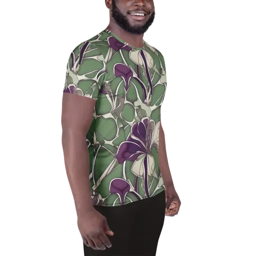 Violet Verdure on a Men's Athletic T-Shirt