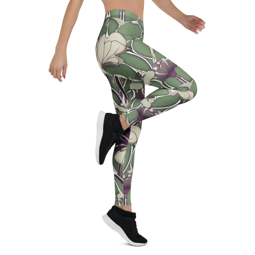 Violet Verdure on Leggings — Right