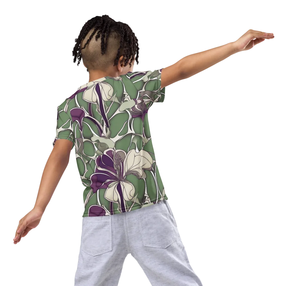 Violet Verdure on Kids Crew Neck T-Shirt — Back