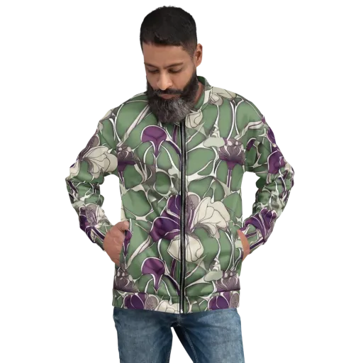Violet Verdure on a Bomber Jacket