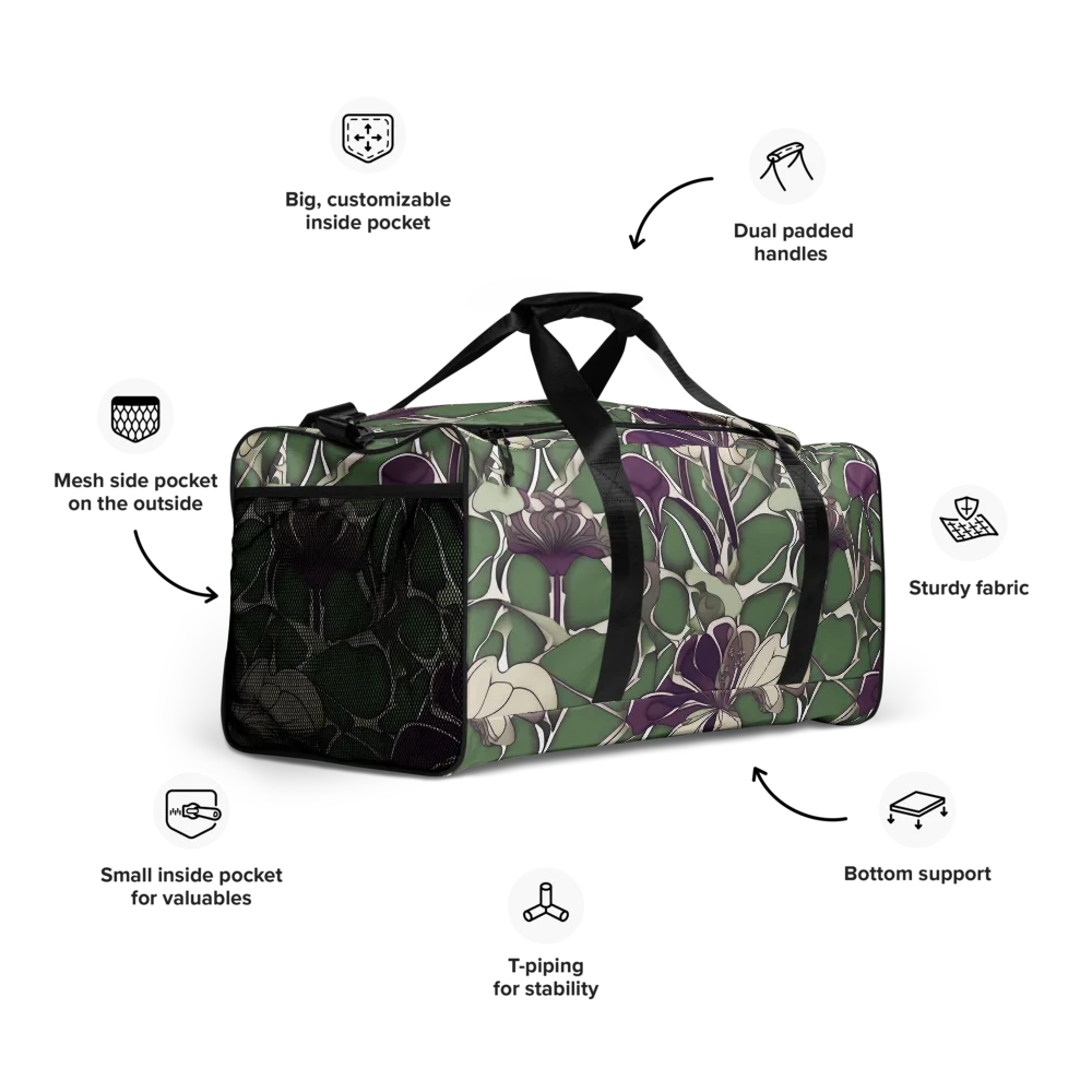 Violet Verdure on Duffle Bag — Right Front