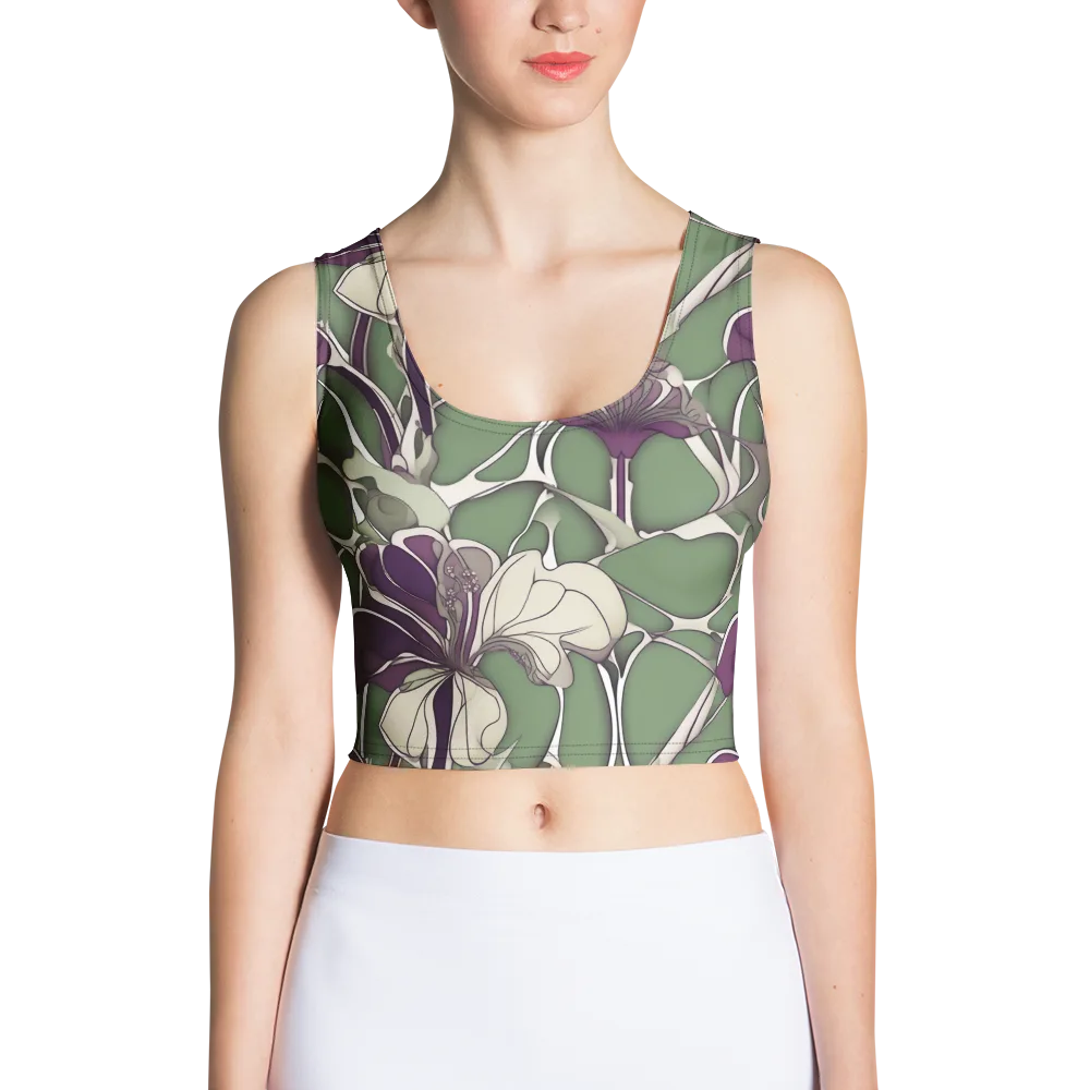 Violet Verdure on Crop Top — Front