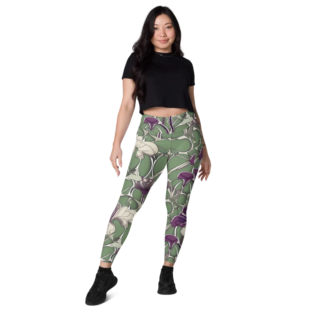 Violet Verdure on Leggings with Pockets — Front