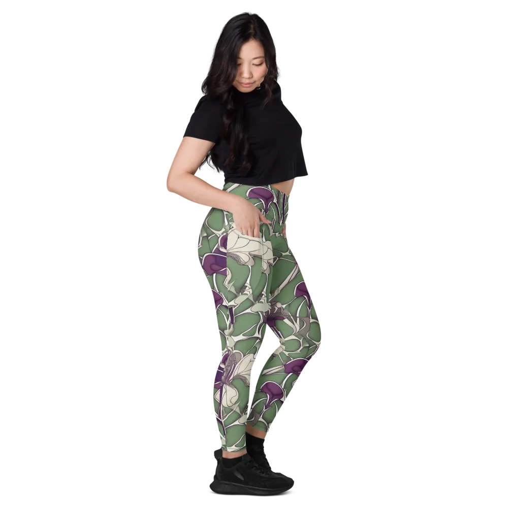 Violet Verdure on Leggings with Pockets — Right