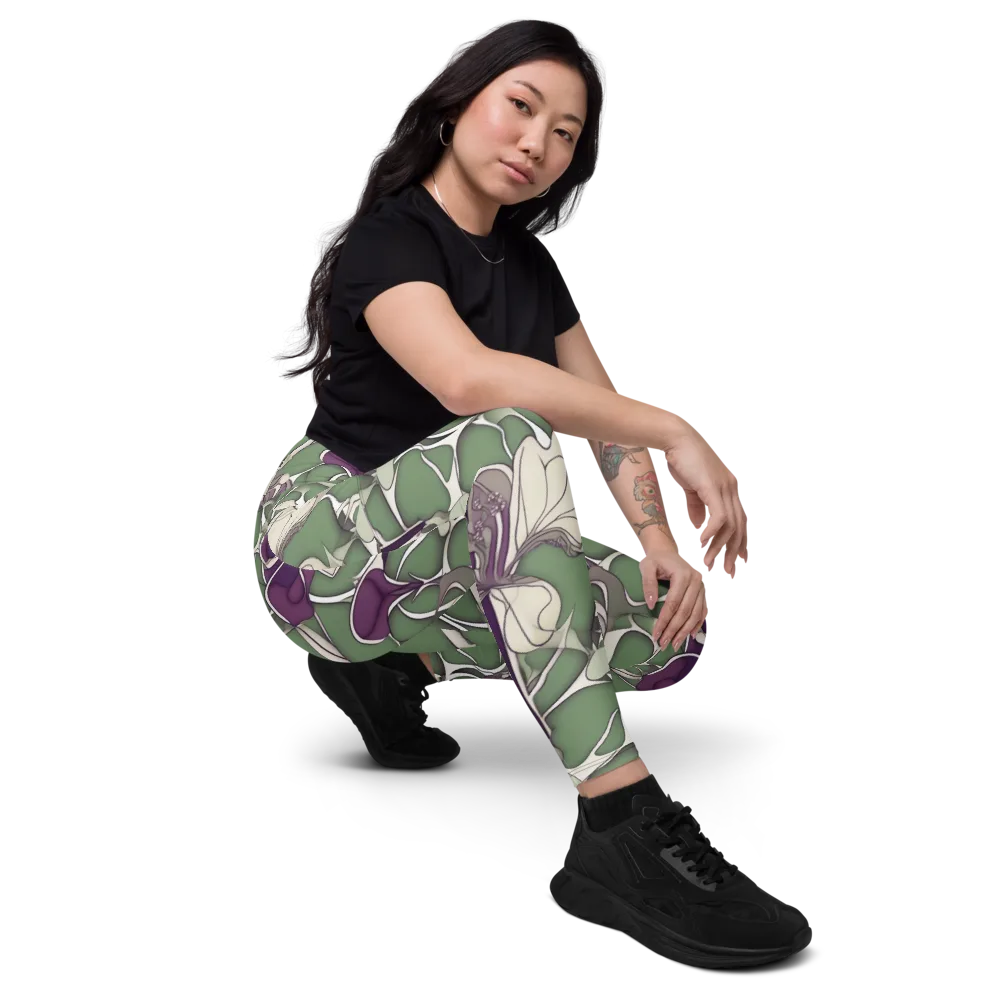 Violet Verdure on Leggings with Pockets — Right Front