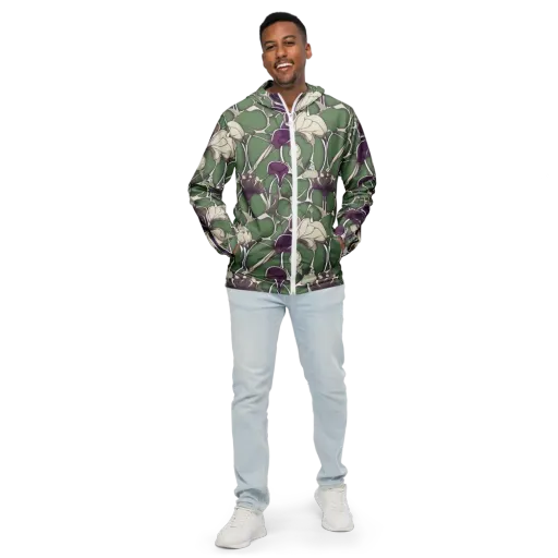 Violet Verdure on a Men's Windbreaker