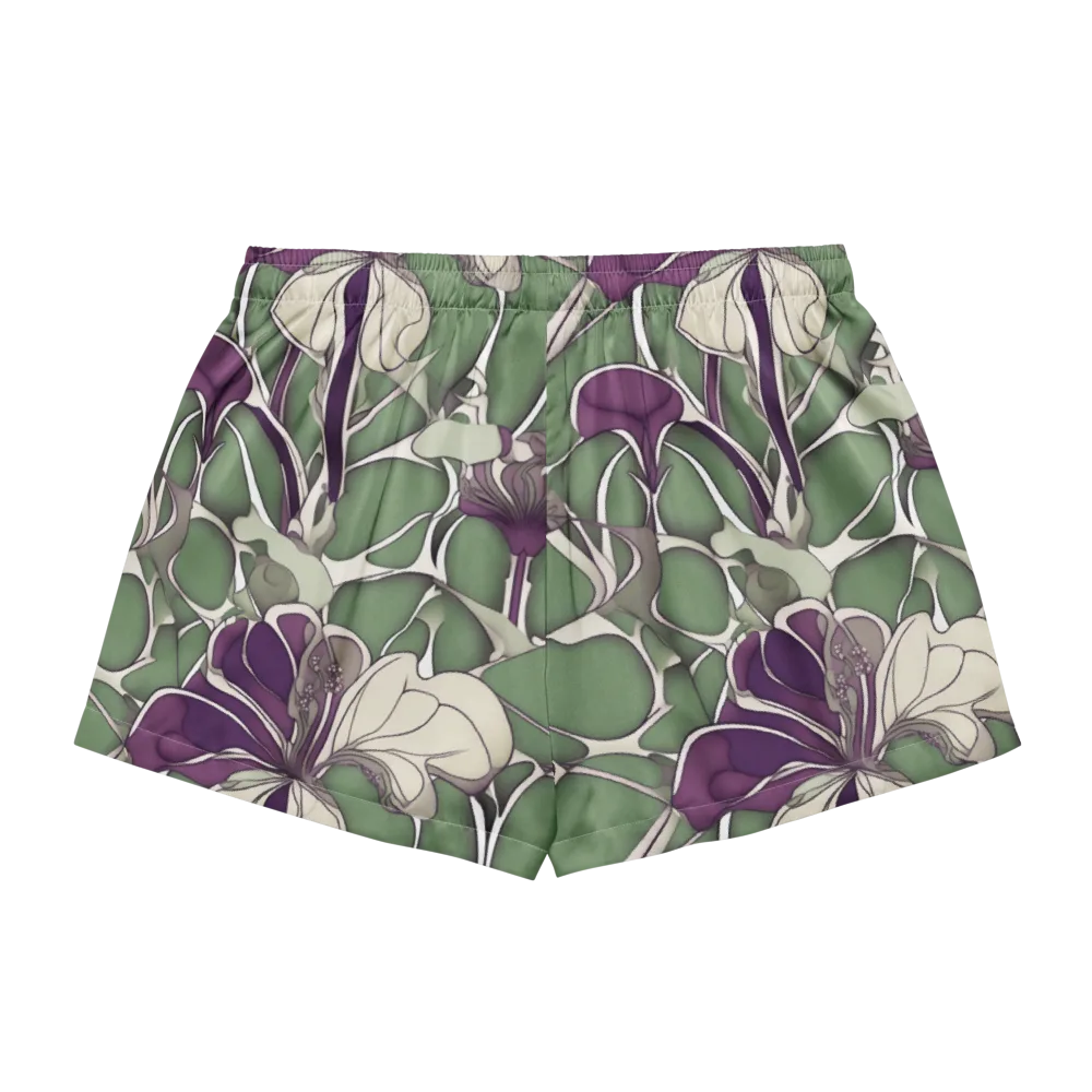 Violet Verdure on Women's Pajama Shorts — Back