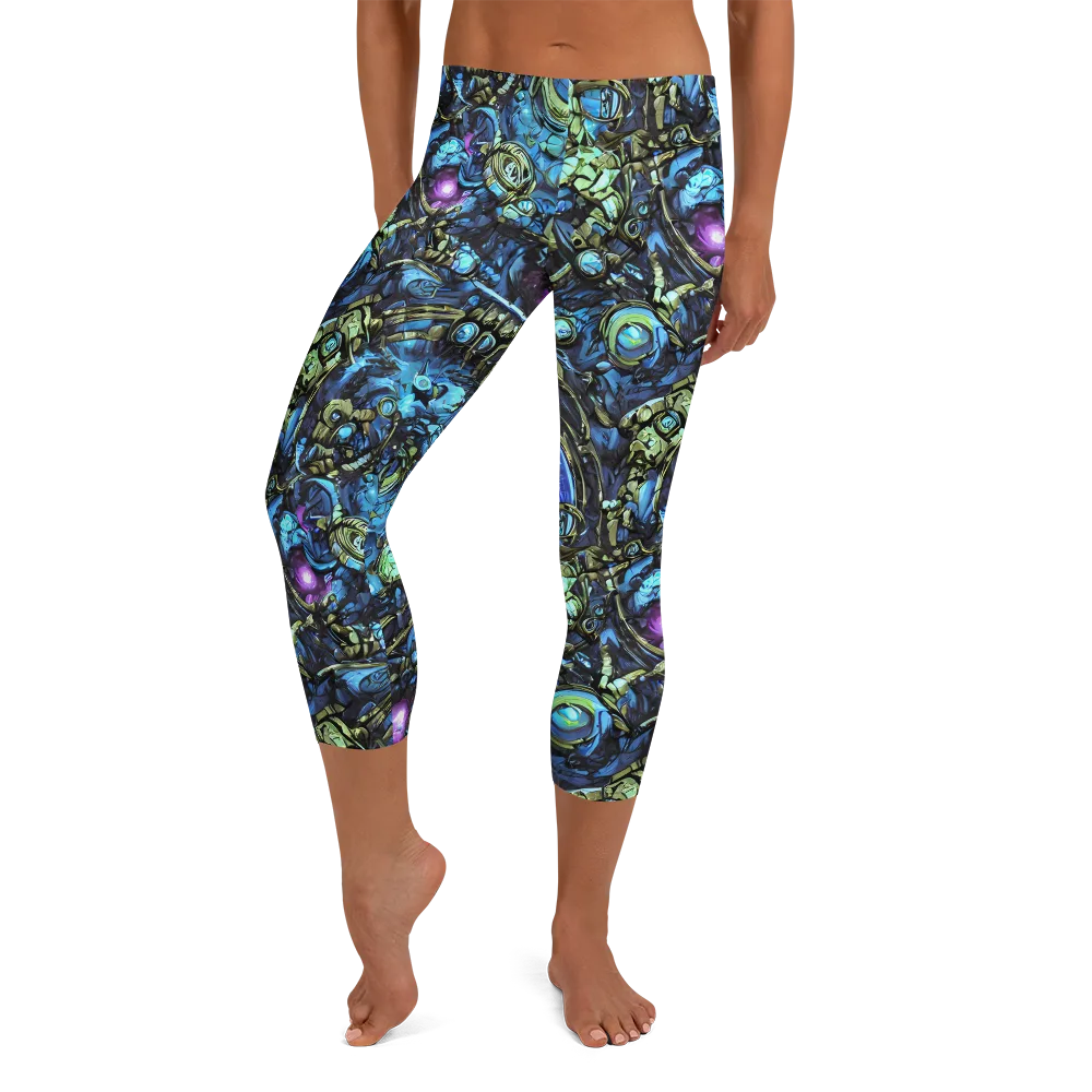 Bioluminescent Circuit on Capri Leggings — Front