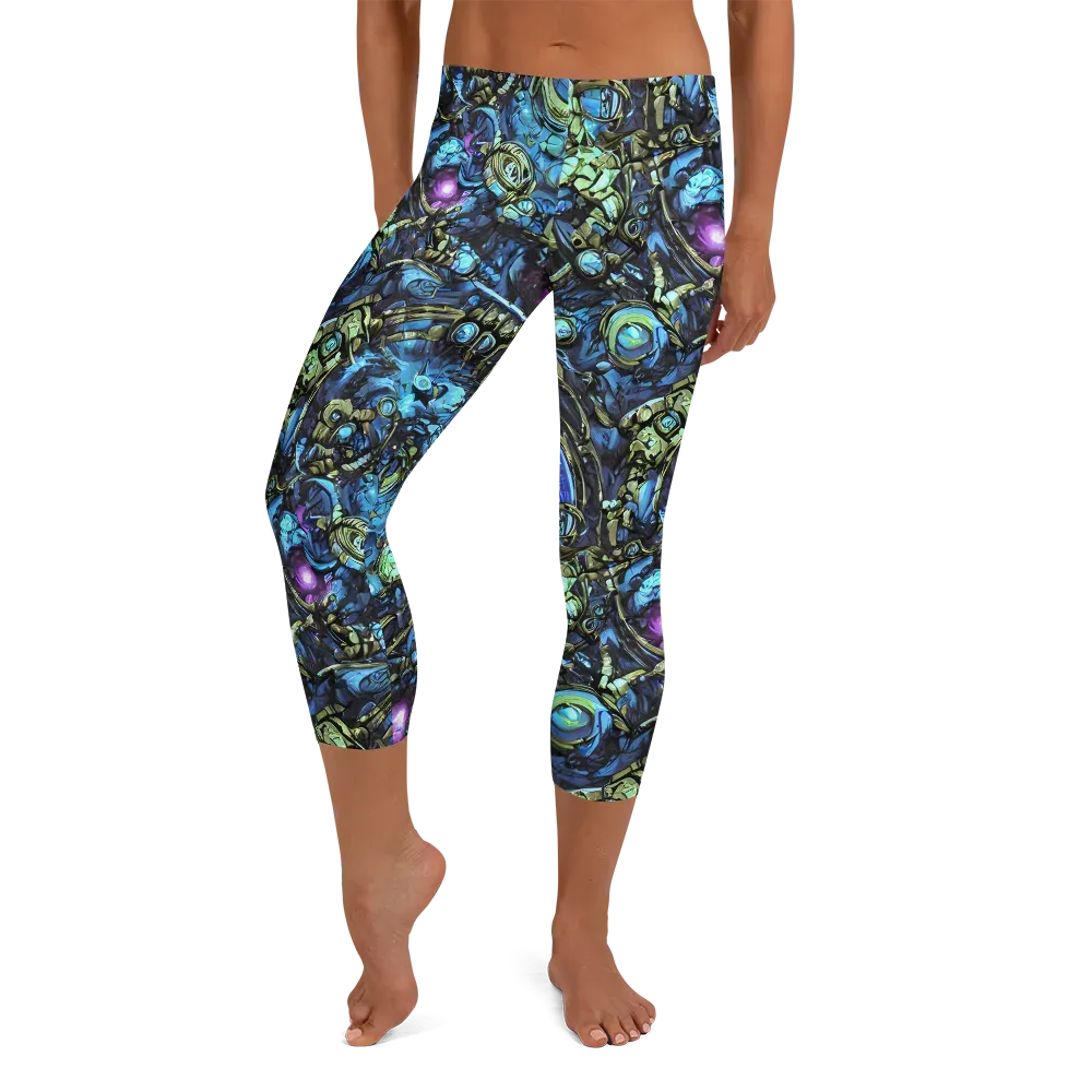 Bioluminescent Circuit on Capri Leggings — Front