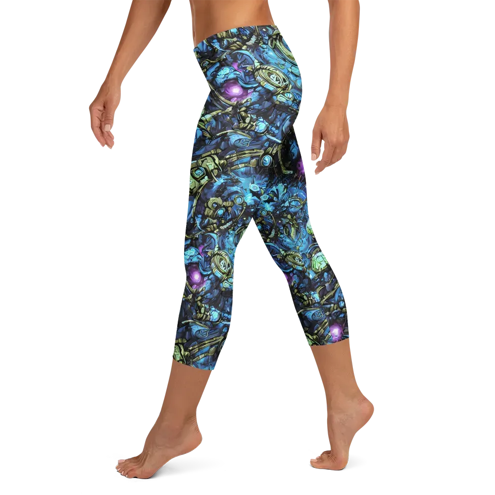 Bioluminescent Circuit on Capri Leggings — Left