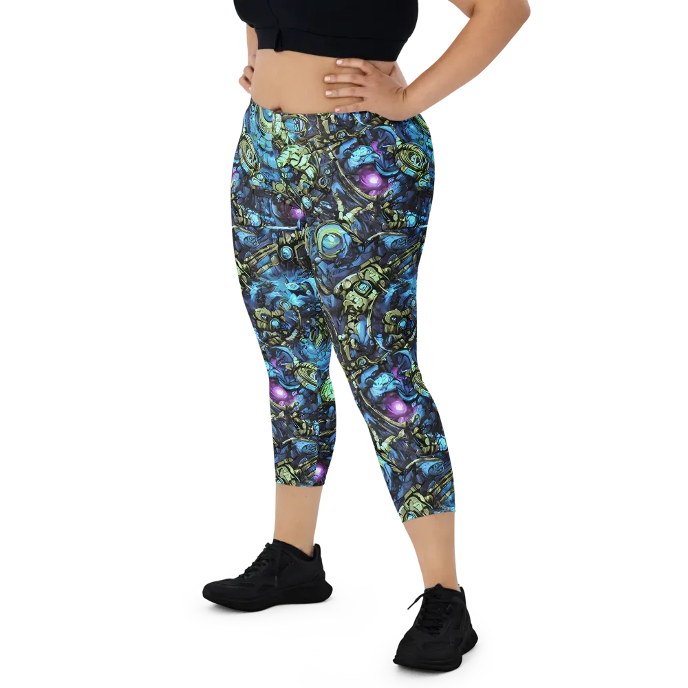 Bioluminescent Circuit on Capri Leggings — Front