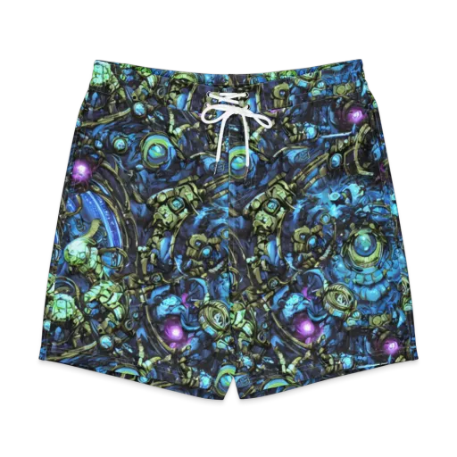 Bioluminescent Circuit on a Men's Board Shorts