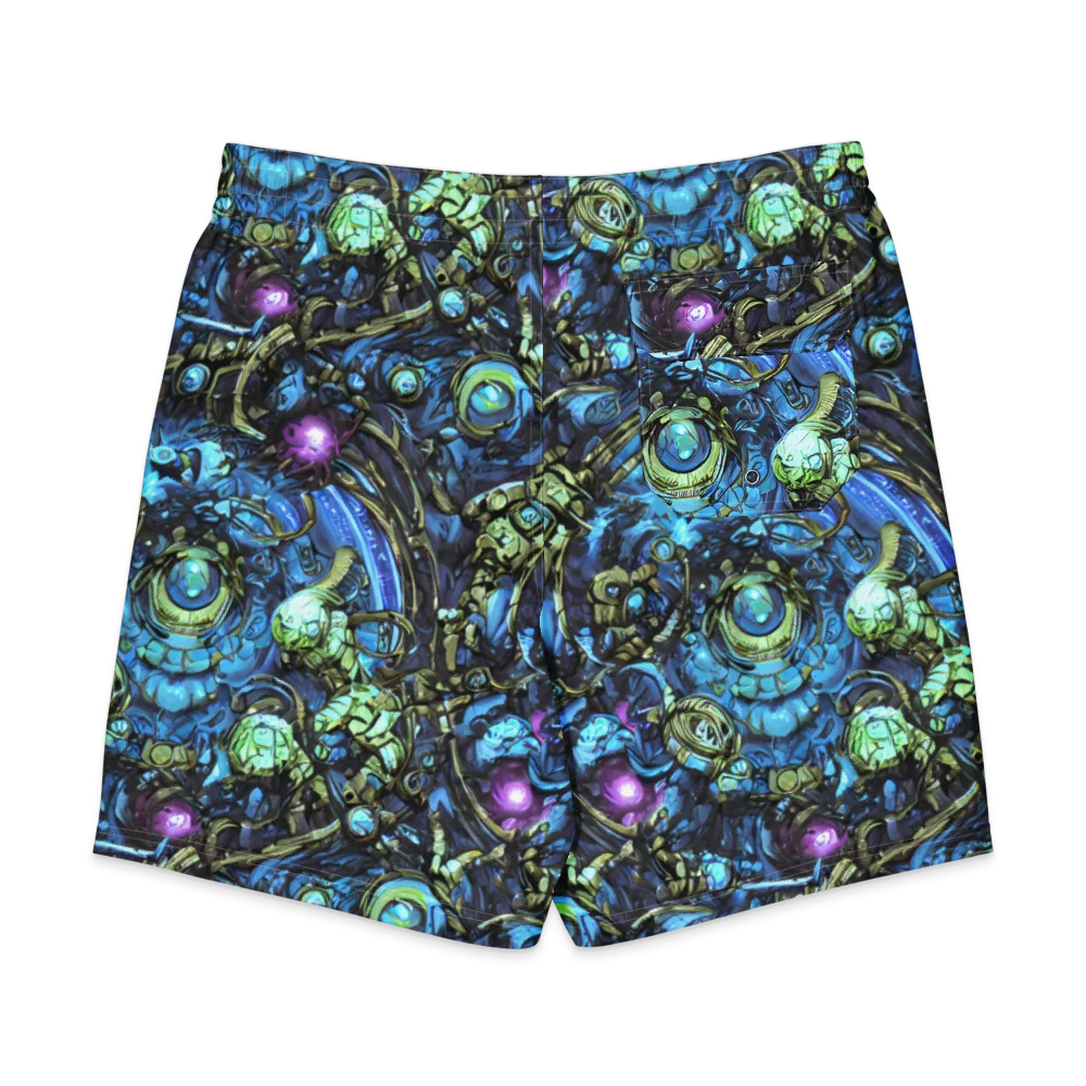 Bioluminescent Circuit on Men's Board Shorts — Back