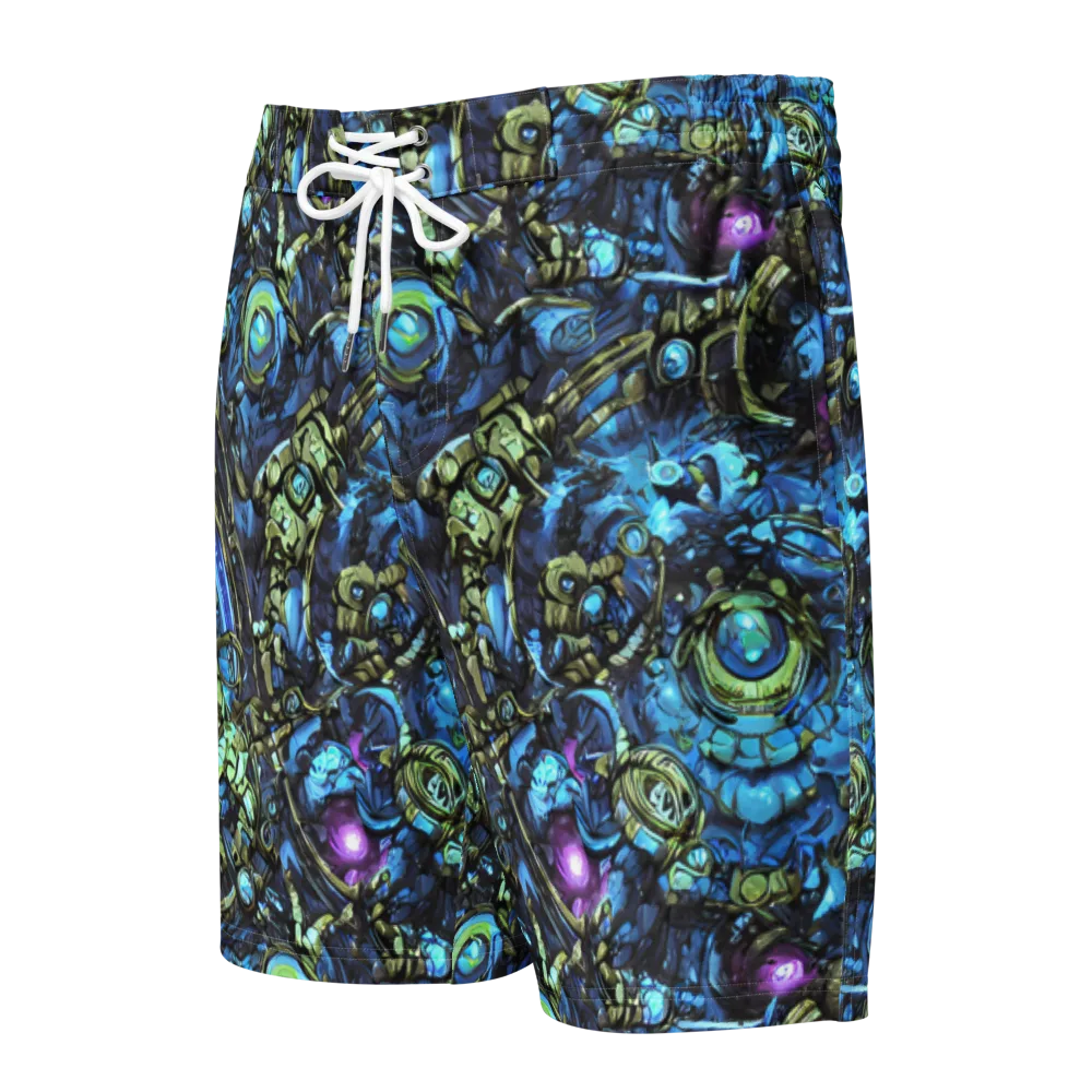 Bioluminescent Circuit on Men's Board Shorts — Front