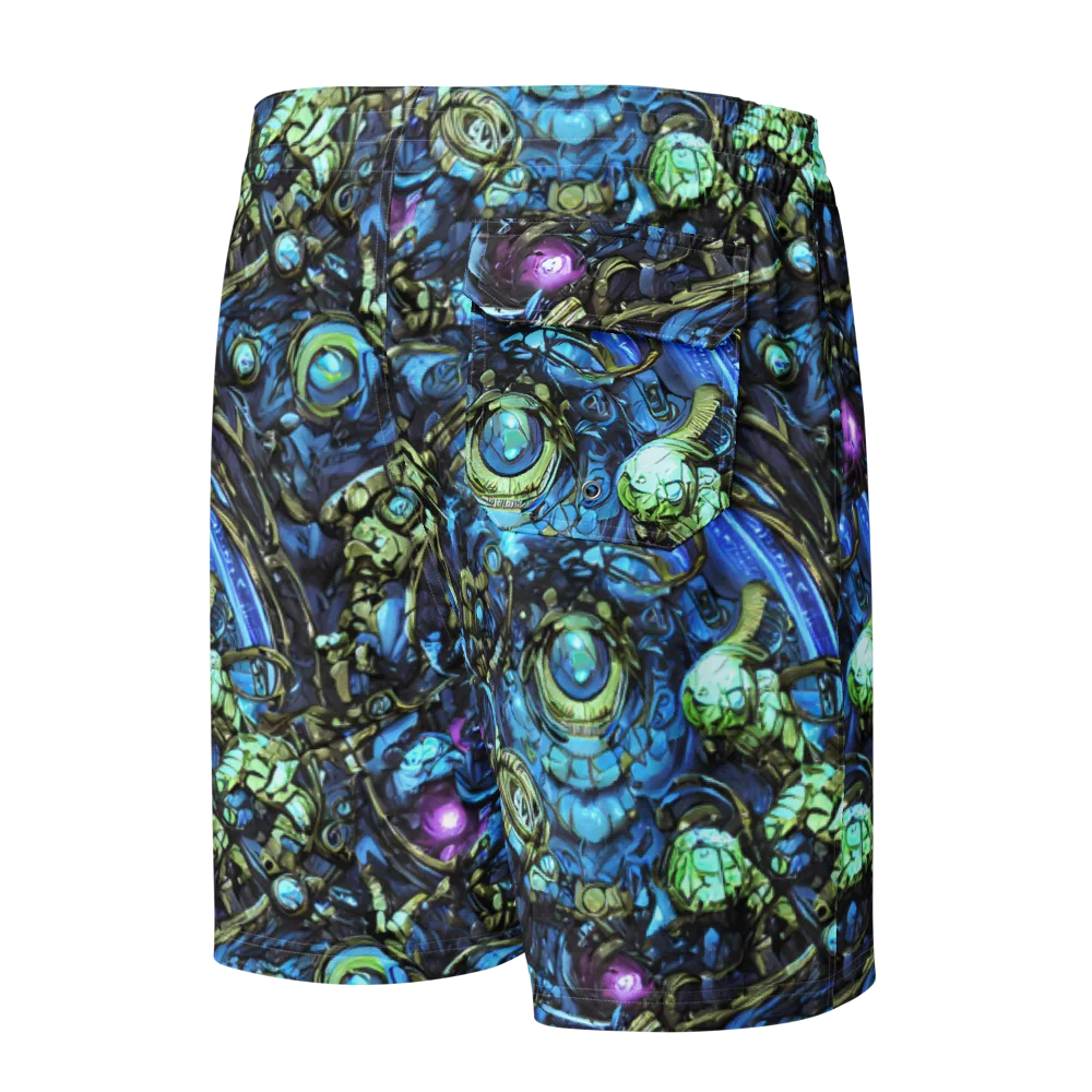 Bioluminescent Circuit on Men's Board Shorts — Back