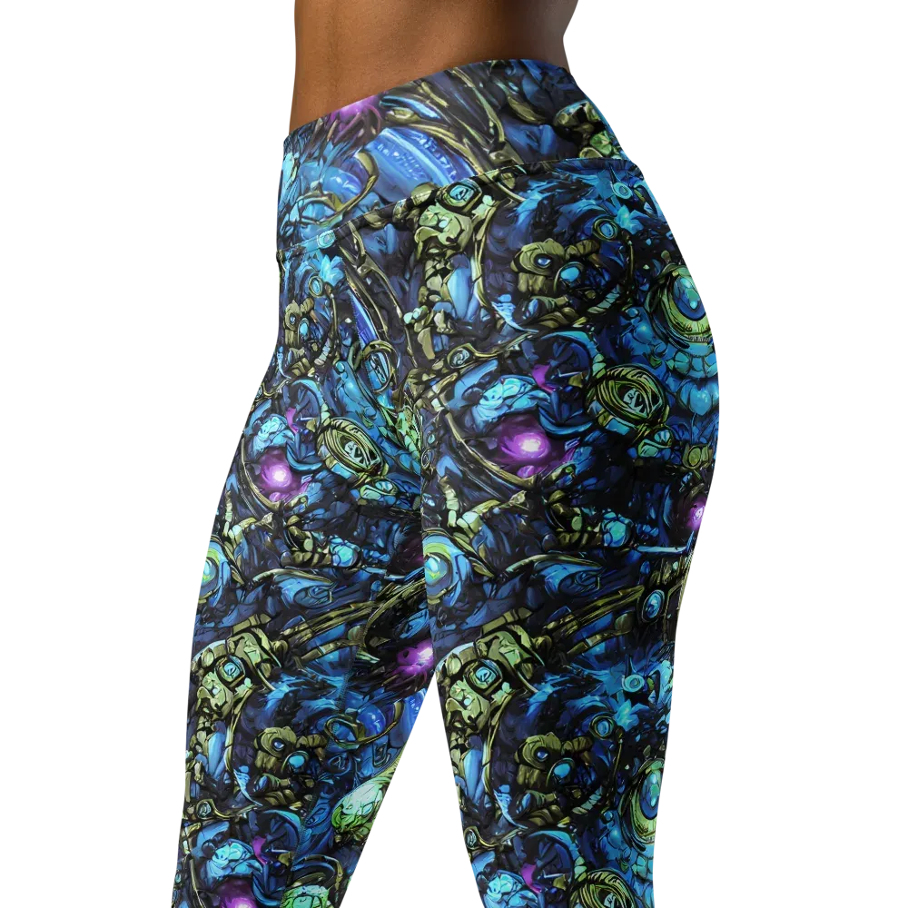 Bioluminescent Circuit on Yoga Leggings — Left Front