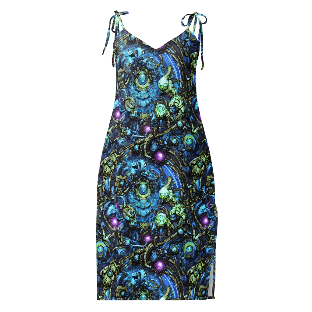 Bioluminescent Circuit on Slip Dress — Front
