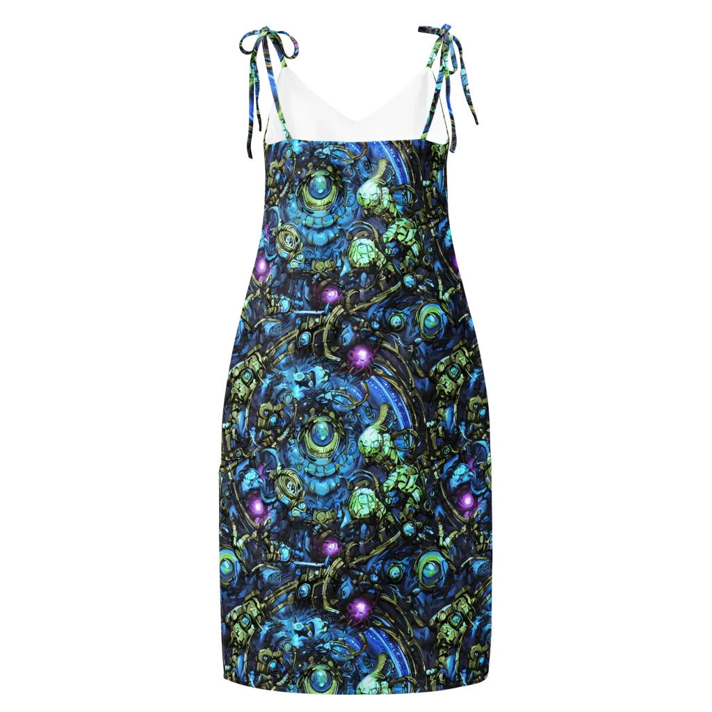 Bioluminescent Circuit on Slip Dress — Back