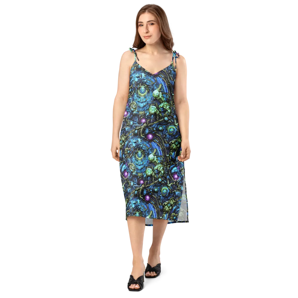 Bioluminescent Circuit on Slip Dress — Front