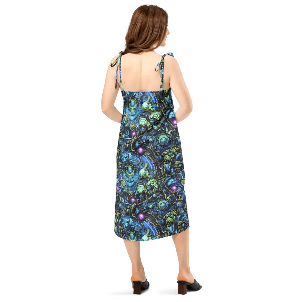 Bioluminescent Circuit on Slip Dress — Back