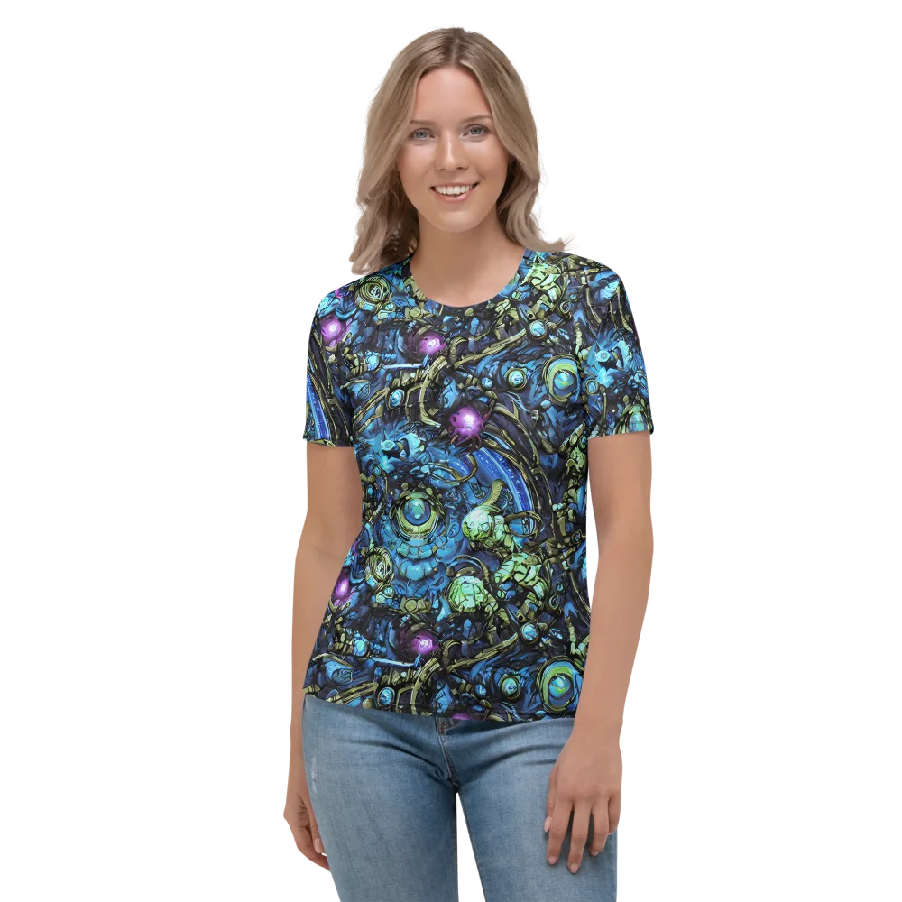 Bioluminescent Circuit on Women's Crew Neck T-Shirt — Front
