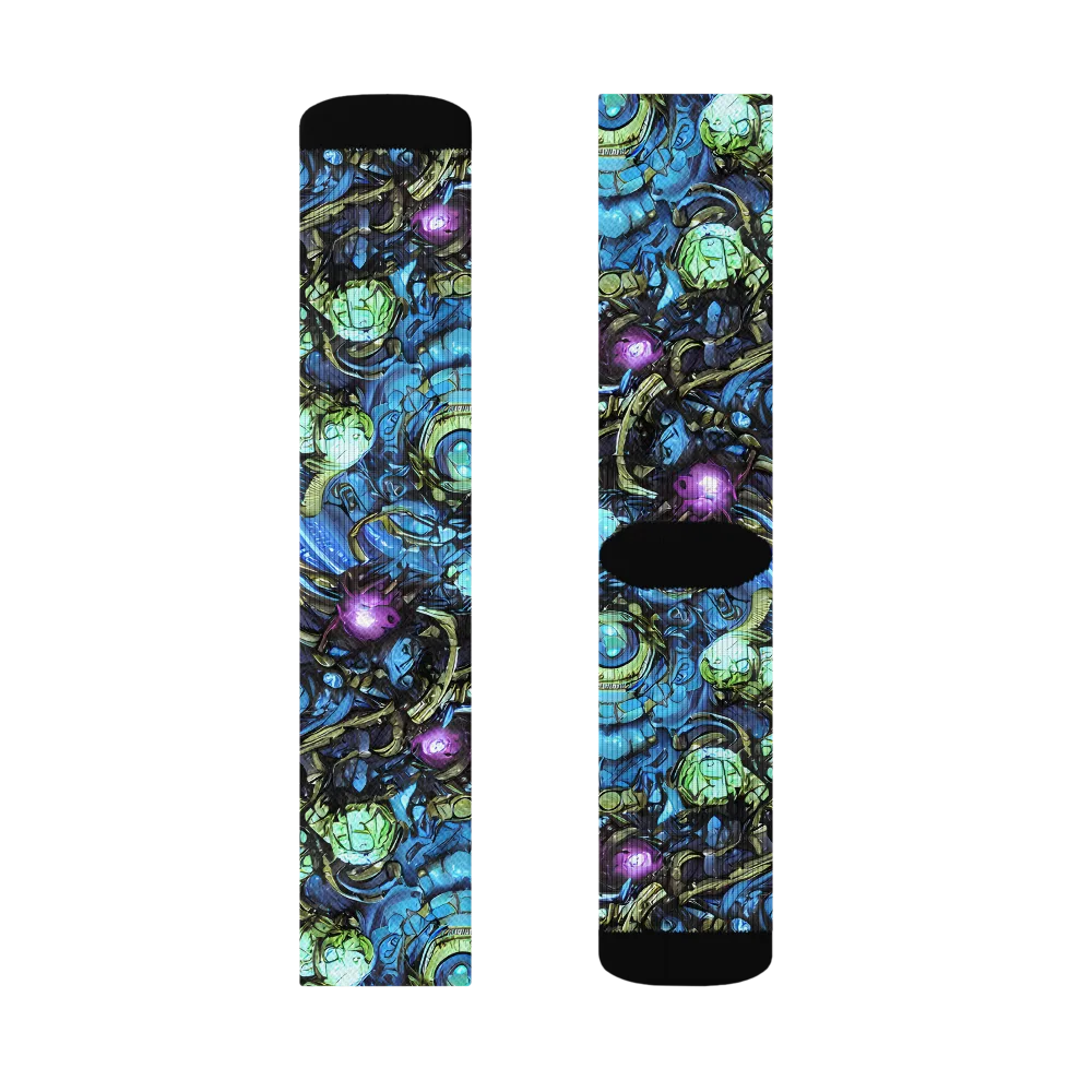Bioluminescent Circuit on Socks — Left Sock