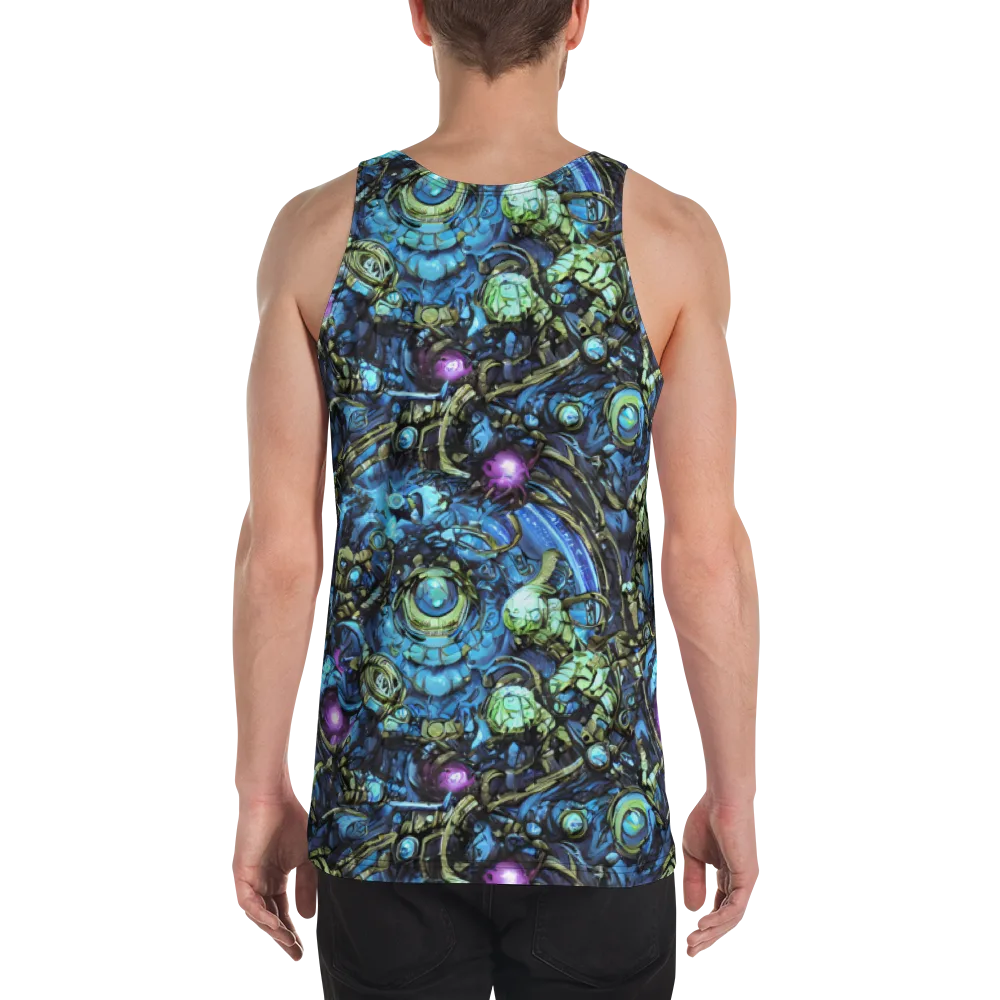 Bioluminescent Circuit on Men's Tank Top — Back