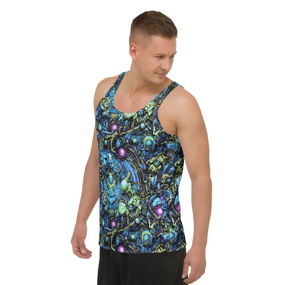 Bioluminescent Circuit on Men's Tank Top — Left Front