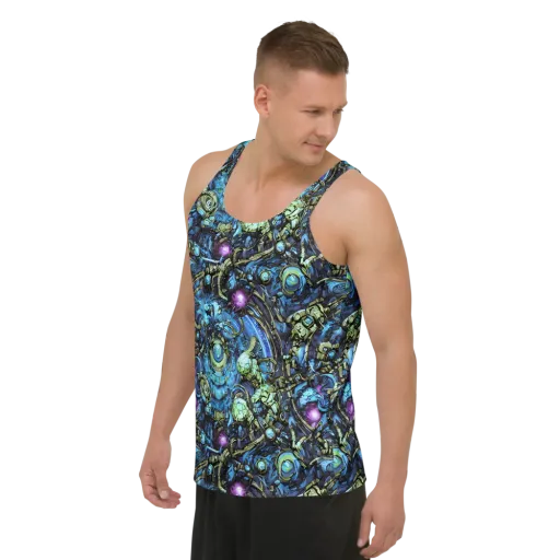 Bioluminescent Circuit on a Men's Tank Top