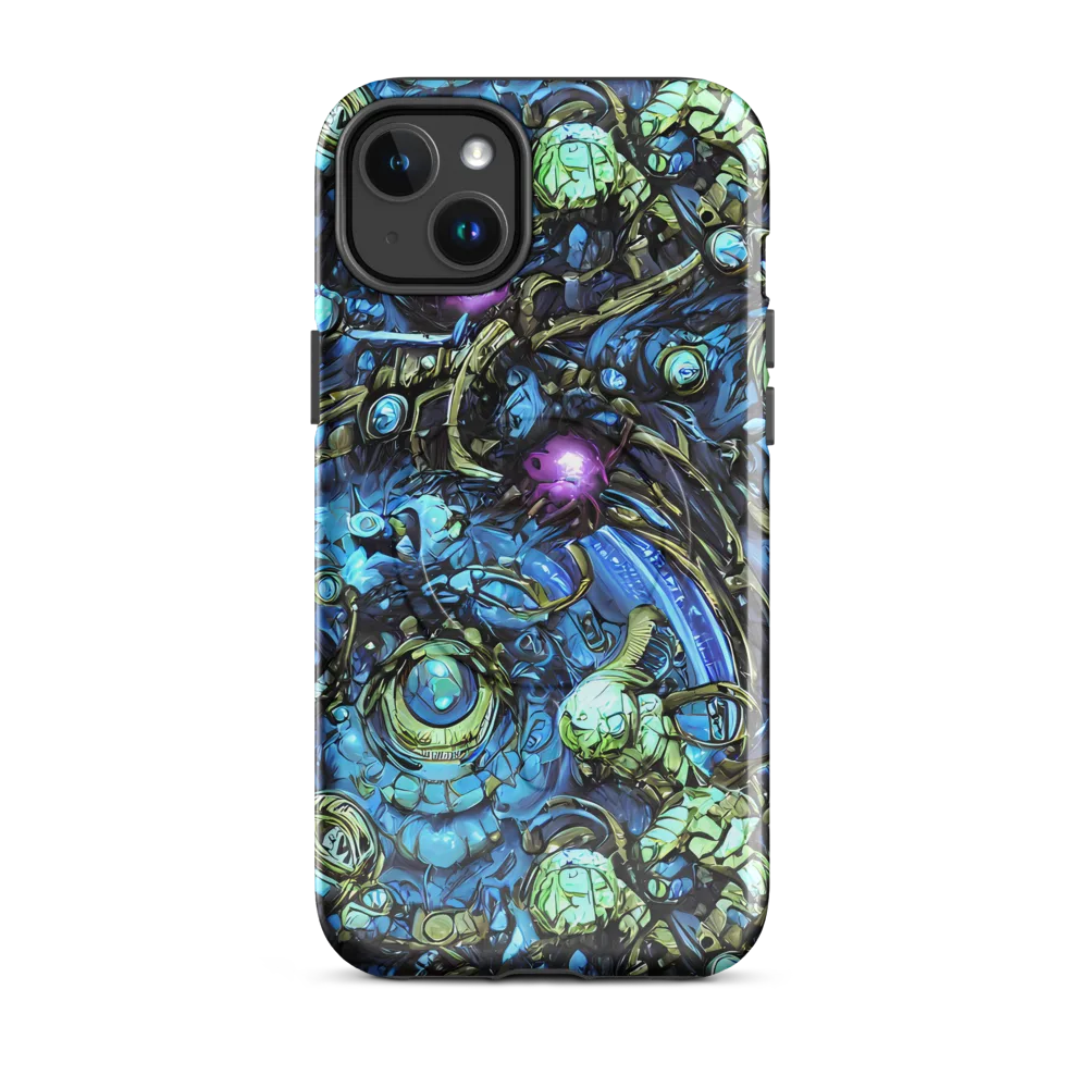 Bioluminescent Circuit on MagSafe Tough Case for iPhone® — Front