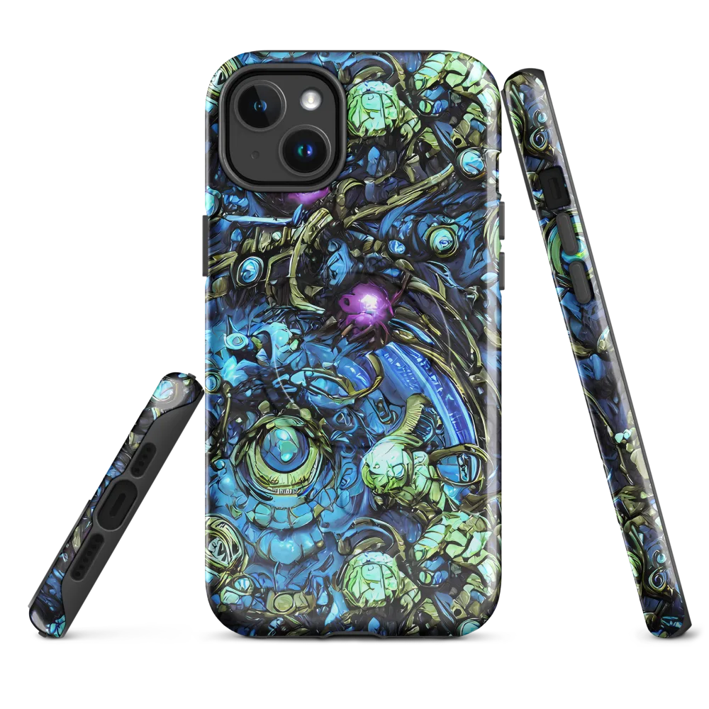 Bioluminescent Circuit on MagSafe Tough Case for iPhone® — Front