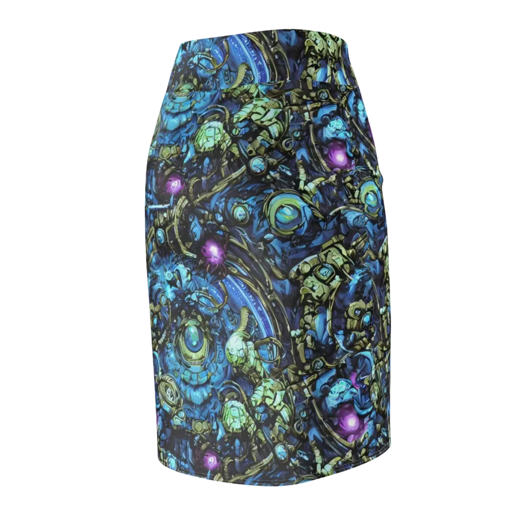 Bioluminescent Circuit on Pencil Skirt — Back Side