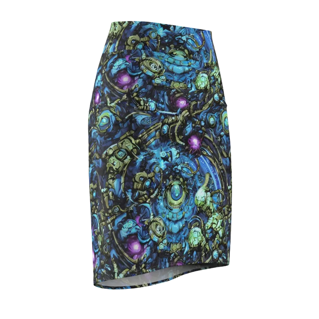 Bioluminescent Circuit on Pencil Skirt — Front Side