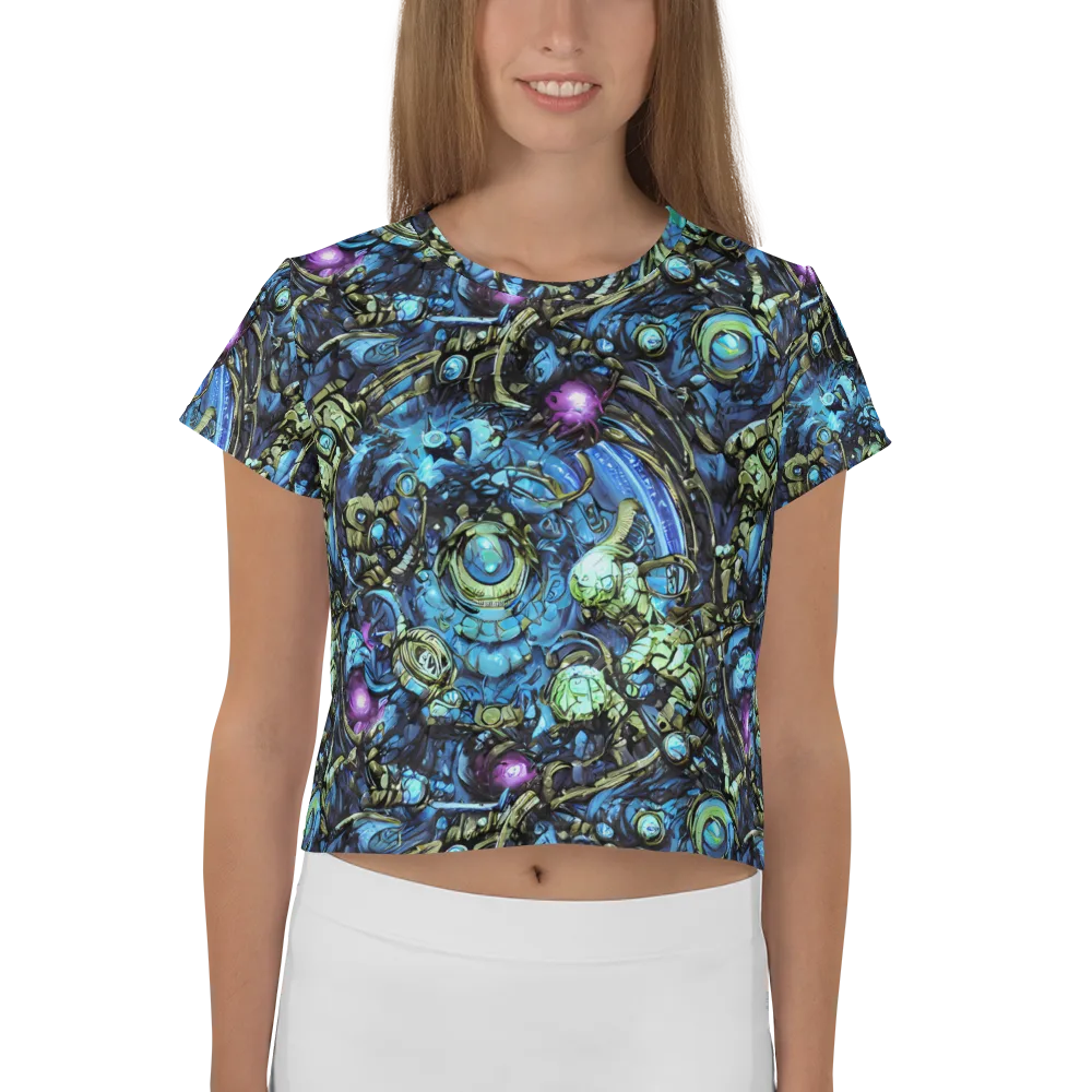 Bioluminescent Circuit on Crop Tee — Front