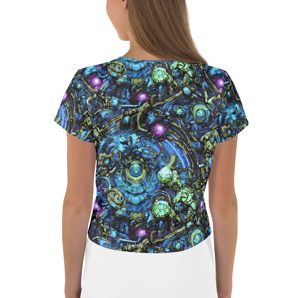 Bioluminescent Circuit on Crop Tee — Back