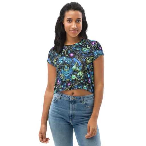 Bioluminescent Circuit on a Crop Tee
