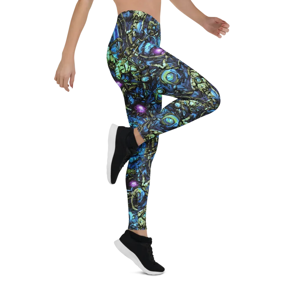 Bioluminescent Circuit on Leggings — Right
