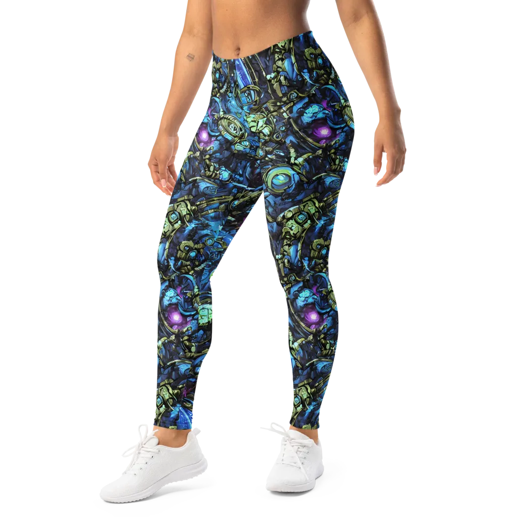 Bioluminescent Circuit on Leggings — Left Front