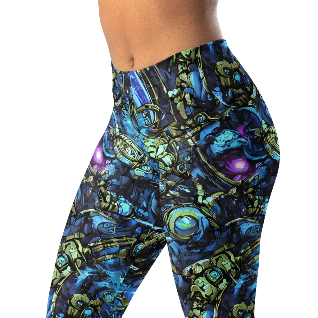 Bioluminescent Circuit on Leggings — Left Front