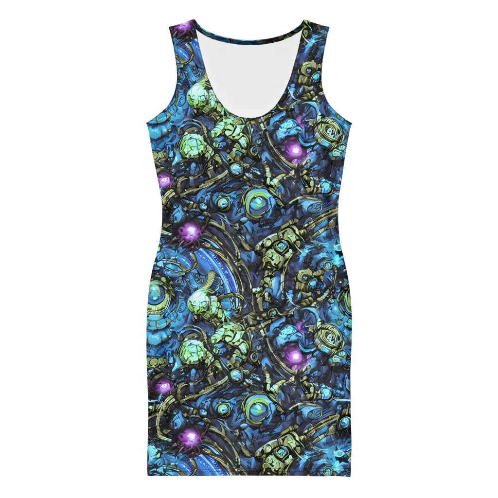 Bioluminescent Circuit on Bodycon Dress — Front